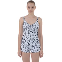 Halloween Pattern Tie Front Two Piece Tankini by Valentinaart