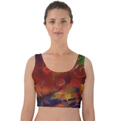 Abstract Fall Swirls Velvet Crop Top by bloomingvinedesign