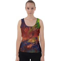 Abstract Fall Swirls Velvet Tank Top by bloomingvinedesign