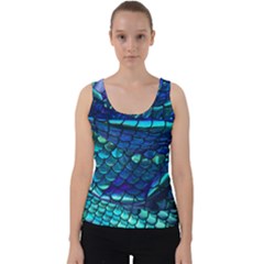 Mermaid Print Velvet Tank Top by lwdstudio