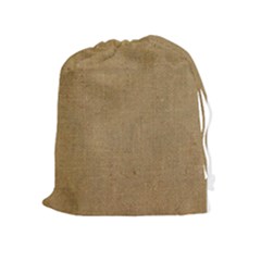 Burlap Coffee Sack Grunge Knit Look Drawstring Pouch (xl) by dressshop