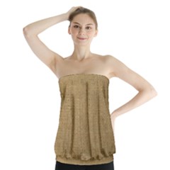 Burlap Coffee Sack Grunge Knit Look Strapless Top by dressshop
