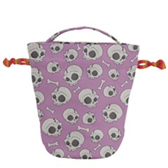 Halloween Skull Pattern Drawstring Bucket Bag by Valentinaart