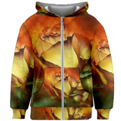 Rose Flower Petal Floral Love Kids Zipper Hoodie Without Drawstring by Sapixe