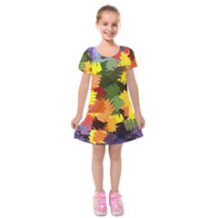 Mural Murals Graffiti Texture Kids  Short Sleeve Velvet Dress by Sapixe