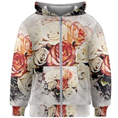 Flowers Background Wallpaper Art Kids Zipper Hoodie Without Drawstring by Sapixe
