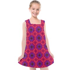 Retro Abstract Boho Unique Kids  Cross Back Dress by Sapixe