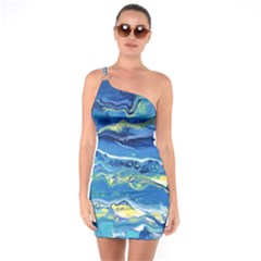 Sunlit Waters One Soulder Bodycon Dress by lwdstudio