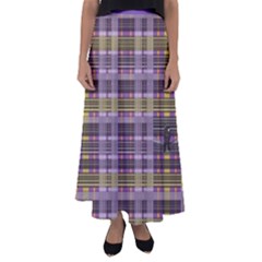 Playing With Plaid Kitten Halloween  Flared Maxi Skirt by emilyzragz