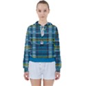 Playing with Plaid Kitten (Blue) Pattern Women s Tie Up Sweat View1