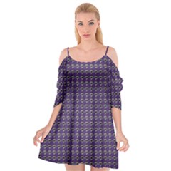 Luv Machine Robot Houndstooth Pattern Purple Cutout Spaghetti Strap Chiffon Dress by emilyzragz