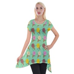 Roses Are Neapolitan Ice Cream Short Sleeve Side Drop Tunic by emilyzragz