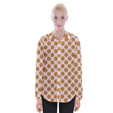 Waffle Polka Dot Pattern Womens Long Sleeve Shirt by emilyzragz