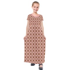 Qt Pie Polka Dot Pattern Kids  Short Sleeve Maxi Dress by emilyzragz