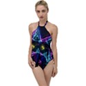 Abstract Art Color Design Lines Go with the Flow One Piece Swimsuit View1
