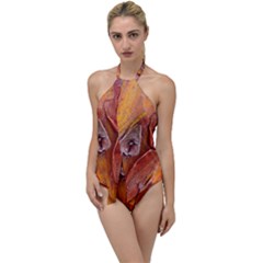 Bark Tree Texture Wood Trunk Go With The Flow One Piece Swimsuit by Sapixe