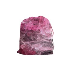 Pink Crystal Fractal Drawstring Pouch (medium) by bloomingvinedesign