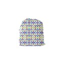 Retro Blue Yellow Brown Teal Dot Pattern Drawstring Pouch (XS) View2