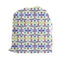Retro Blue Yellow Brown Teal Dot Pattern Drawstring Pouch (XXL) View1