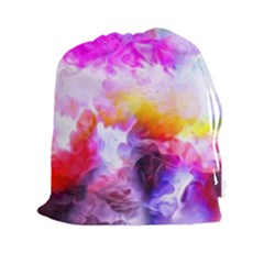 Background Drips Fluid Colorful Drawstring Pouch (xxl) by Sapixe