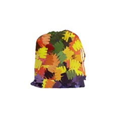 Mural Murals Graffiti Texture Drawstring Pouch (small) by Sapixe