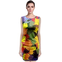 Mural Murals Graffiti Texture Sleeveless Velvet Midi Dress by Sapixe