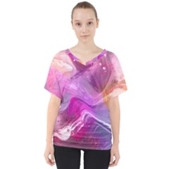 Background Art Abstract Watercolor V-neck Dolman Drape Top by Sapixe