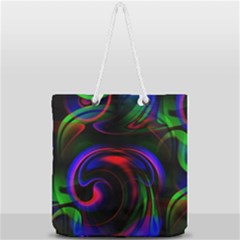 Swirl Background Design Colorful Full Print Rope Handle Tote (large) by Sapixe