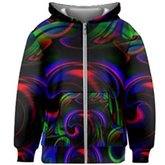 Swirl Background Design Colorful Kids Zipper Hoodie Without Drawstring by Sapixe
