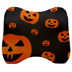 Halloween Pumpkin Autumn Fall Velour Head Support Cushion by Sapixe