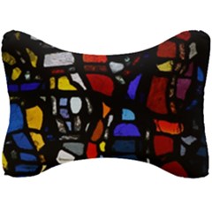 Art Bright Lead Glass Pattern Seat Head Rest Cushion by Sapixe