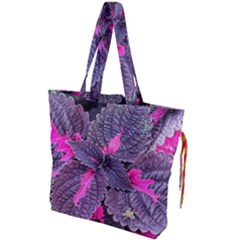 Beefsteak Plant Perilla Frutescens Drawstring Tote Bag by Sapixe