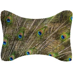Peacock Feathers Color Plumage Green Seat Head Rest Cushion by Sapixe
