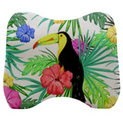 Leaves Tropical Nature Green Plant Velour Head Support Cushion by Sapixe