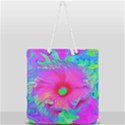 Psychedelic Pink And Red Hibiscus Flower Full Print Rope Handle Tote (Large) View2