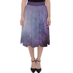 Orion Nebula Pastel Violet Purple Turquoise Blue Star Formation Classic Midi Skirt by genx