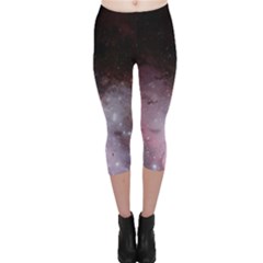 Eagle Nebula Wine Pink And Purple Pastel Stars Astronomy Capri Leggings  by genx