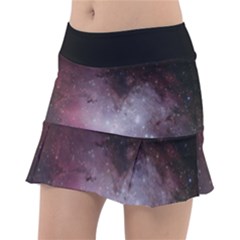 Eagle Nebula Wine Pink And Purple Pastel Stars Astronomy Tennis Skirt by genx
