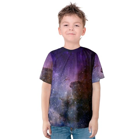 Carina Nebula Ngc 3372 The Grand Nebula Pink Purple And Blue With Shiny Stars Astronomy Kids  Cotton Tee by genx