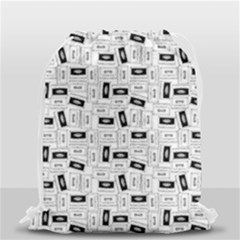 Tape Cassette 80s Retro Genx Pattern Black And White Drawstring Bag (small) by genx