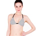 Scarab Pattern Egyptian Mythology Black and White Bikini Top View1