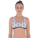 Scarab Pattern Egyptian Mythology Black and White Got No Strings Sports Bra View1