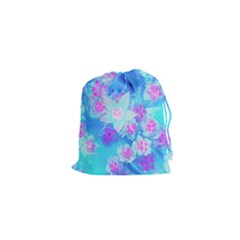 Blue And Hot Pink Succulent Underwater Sedum Drawstring Pouch (xs) by myrubiogarden