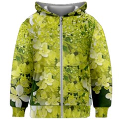 Elegant Chartreuse Green Limelight Hydrangea Macro Kids Zipper Hoodie Without Drawstring by myrubiogarden