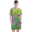 Red Rose With Stunning Golden Yellow Garden Foliage Men s Mesh Tee and Shorts Set View1