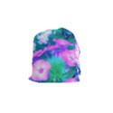 Pink, Green, Blue And White Garden Phlox Flowers Drawstring Pouch (Small) View1