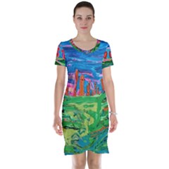 Our Town My Town Short Sleeve Nightdress by arwwearableart