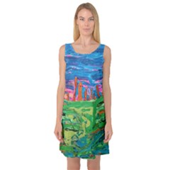 Our Town My Town Sleeveless Satin Nightdress by arwwearableart