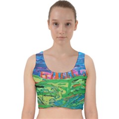 Our Town My Town Velvet Racer Back Crop Top by arwwearableart