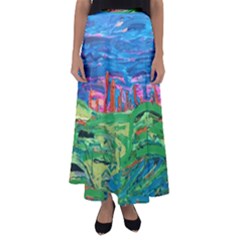 Our Town My Town Flared Maxi Skirt by arwwearableart